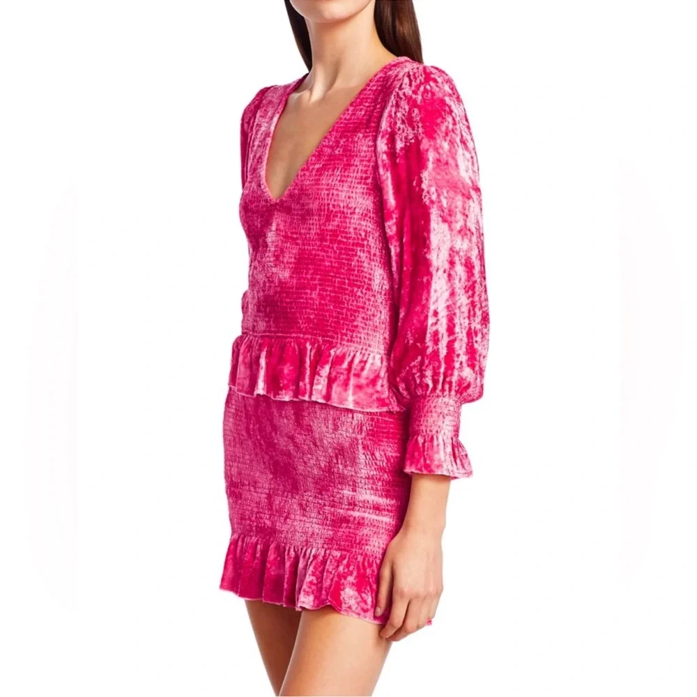 NWT Loveshackfancy Evan dress grenadine pink XS - Picture 12 of 15